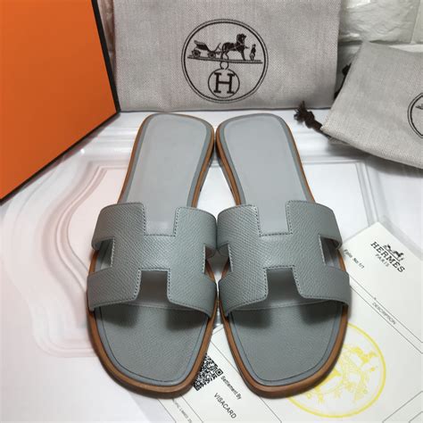 hermes slippers grey|hermes slippers for women.